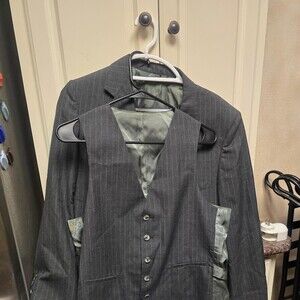 Givenchy grey pinstripe jacket and vest #luxury #formalwear. small stain on vest